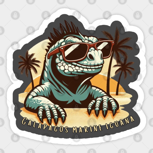 Galapagos marine iguana Sticker by TRACHLUIM